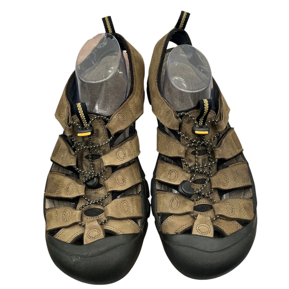 KEEN Newport Leather Hiking Sandals Mens 11.5 Brown Waterproof Fisherman Shoes